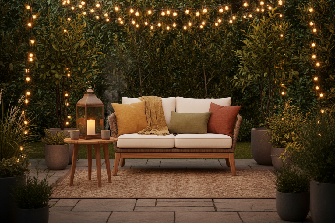 Create a Cozy Outdoor Nook with Patio Lighting and Furniture Choices for Perfect Backyard Living