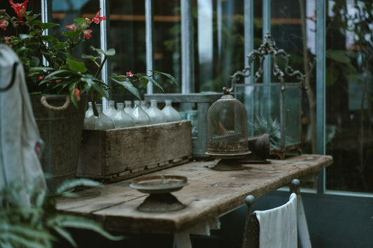 How to Style an Outdoor Rustic End Table on a Small Deck Without Clutter