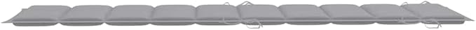 Foldable Sun Lounger Set of 2, Solid Acacia Wood Outdoor Chaise Lounge with Grey Cushions - Photo 9