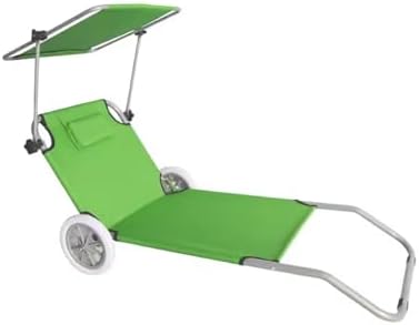 Beach Chair with Canopy Shade, Foldable, Easy to Move, Good Load Bearing, Fabric, Sun Chairs Loungers, for Patio, Beach - Photo 1