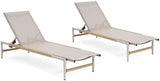 Christopher Knight Home Set of 2 Hargrove Patio Garden Chaise Lounges, Aluminum Frame - Photo 5