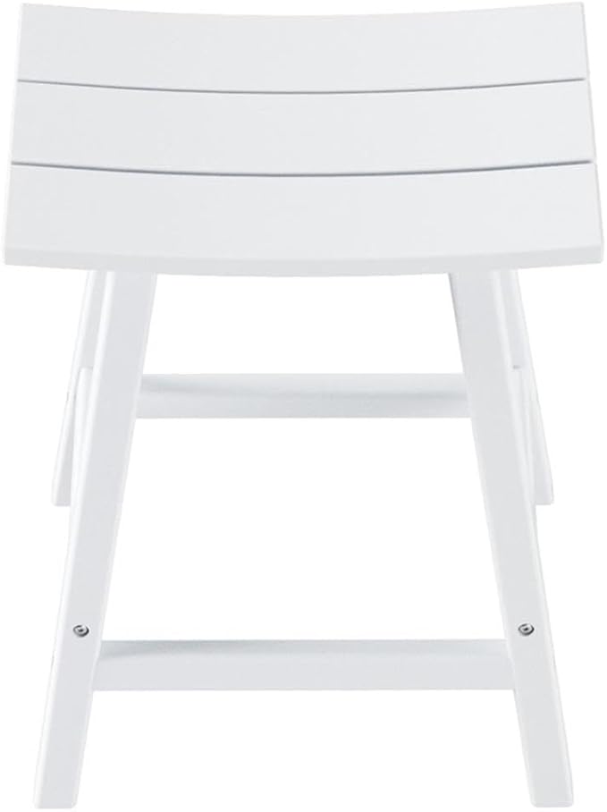 Costaelm 24" Height Outdoor Bar Stools, All-Weather Bar Stools, Adirondack Poly Patio Bar Stool for Patio, Deck, Kitchen Counter and Garden, White