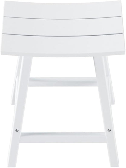 Costaelm 24" Height Outdoor Bar Stools, All-Weather Bar Stools, Adirondack Poly Patio Bar Stool for Patio, Deck, Kitchen Counter and Garden, White