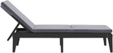 Adjustable Sun Lounger with Cushion, UV-Resistant Polypropylene Outdoor Chaise Lounge for Poolside Garden Patio - Photo 5