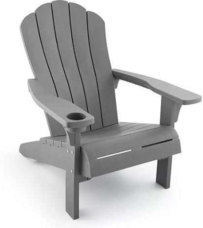 Generic Outdoor Everest Adirondack Chair with Integrated Cupholder (Classic Gray)