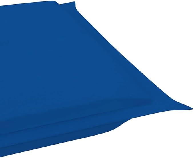 vidaXL Solid Teak Wood Rocking Sun Lounger with Royal Blue Cushion – Stylish Outdoor Furniture for Garden, Pool, Patio, Balcony – Weather-Resistant and Long Lasting, Dimensions: 23.6 x 70.9 x 28