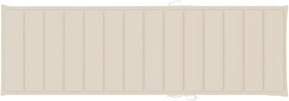 Solid Acacia Wood Sunlounger with Adjustable Backrest and Removable Cushion, Natural Wood Color and Beige Polyester Cushion, Multi-Position Recliner for Outdoor Relaxation