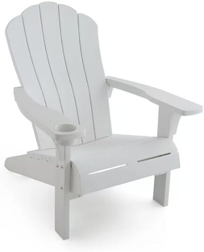 Generic Outdoor Everest Adirondack Chair with Integrated Cupholder (White)