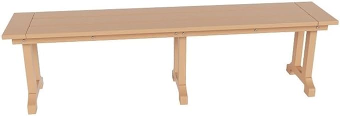 Costaelm Outdoor Benches Weatherproof, Park Long Bench Poly Lumber Backless for Entryway Front Porch Garden Bench Seat for Patio, Teak