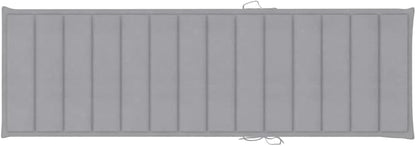 YAFF Adjustable Grey Solid Acacia Wood Sunlounger – Large Outdoor Chaise Lounge with Armrests & Wheels for Patio and Garden Relaxation