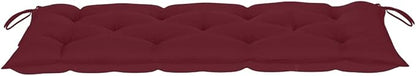 Solid Acacia Wood Garden Bench with Fabric Cushion, Rustic Outdoor Seating for Patio and Balcony, Durable Weather-Resistant Construction, Easy Assembly with Soft Polyester