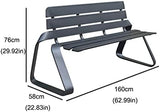 Outdoor Metal Garden Bench - Cast Iron Leisure Seat for Terrace - Photo 3