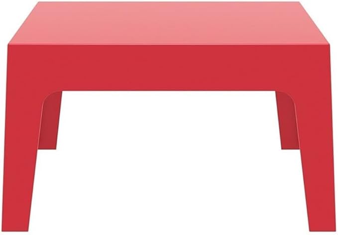 Compamia Box Resin Patio Coffee Table in Red, Commercial Grade