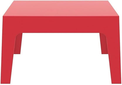 Compamia Box Resin Patio Coffee Table in Red, Commercial Grade