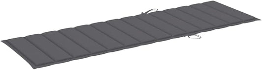 Solid Acacia Wood Gray Sunlounger 78.7x26.8x34 in with Adjustable Backrest & Wheels, Modern Outdoor Patio Chaise Lounge for Poolside Garden Terrace Balcony