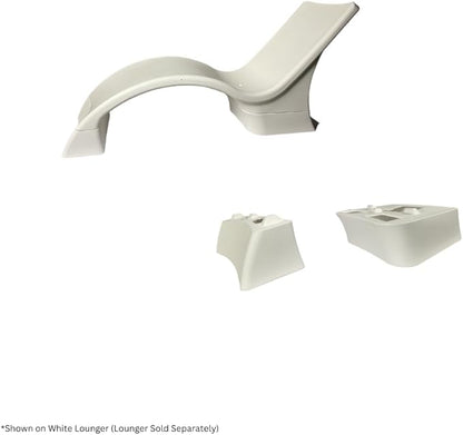 Global Pool Products Lounger Deep Water Kit - Chaise Lounge Chairs Extension - in Pool Elevated Lounger Kit - White GPP-LF-DW-W