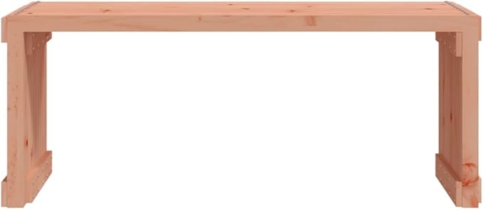 Extendable Garden Bench Solid Douglas Fir Wood Adjustable Length Outdoor Seating for Patio Terrace 4-Person Natural Brown Finish