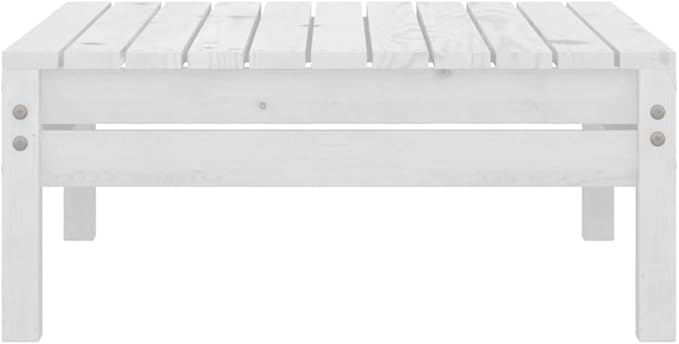 3-Piece Patio Lounge Set Solid Pine Wood Outdoor Furniture Set White Includes 2 Corner Sofas & Table for Garden Balcony Porch Small Spaces