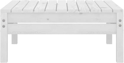 3-Piece Patio Lounge Set Solid Pine Wood Outdoor Furniture Set White Includes 2 Corner Sofas & Table for Garden Balcony Porch Small Spaces