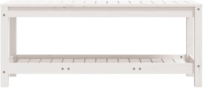 vidaXL Garden Bench White Solid Pine Wood Standard Garden Bench