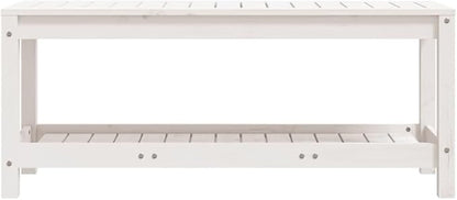 vidaXL Garden Bench White Solid Pine Wood Standard Garden Bench