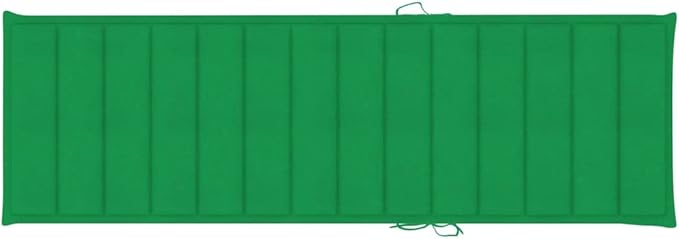 Outdoor Sun Lounger with Adjustable Backrest and Green Cushion, Solid Acacia Wood Patio Chaise Lounge for Garden - Photo 9