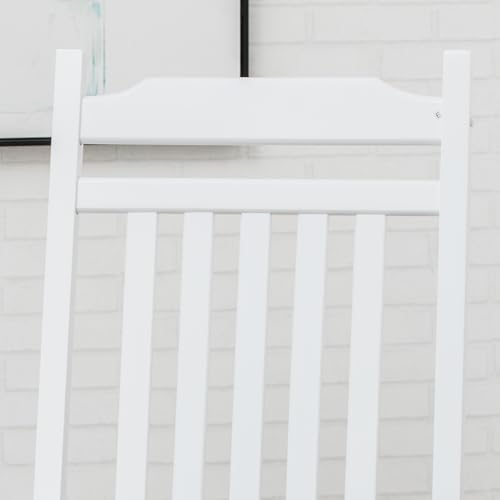 Wooden Porch Rocking Chairs Outside Outdoor Rockers for Adults Furniture for Living Room Patio Lounge Garden Indoor White