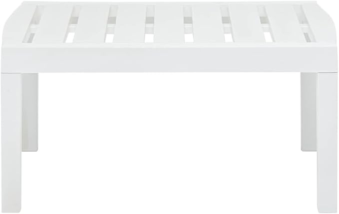 Garden Table White Plastic Outdoor Coffee Table Coffee Tables for Picnic Patio 30.7 in x 21.7 in x 15.0 Durable