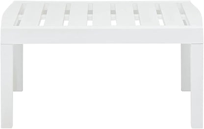 Garden Table White Plastic Outdoor Coffee Table Coffee Tables for Picnic Patio 30.7 in x 21.7 in x 15.0 Durable