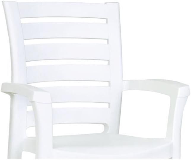 Compamia Marina Resin Patio Dining Arm Chair in White (Set of 2)