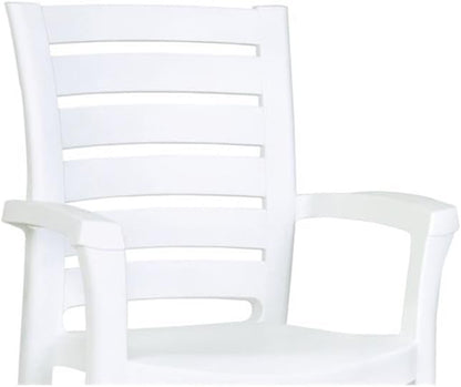 Compamia Marina Resin Patio Dining Arm Chair in White (Set of 2)