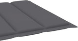 Solid Acacia Wood Gray Sunlounger 78.7x26.8x34 in with Adjustable Backrest & Wheels - Photo 4