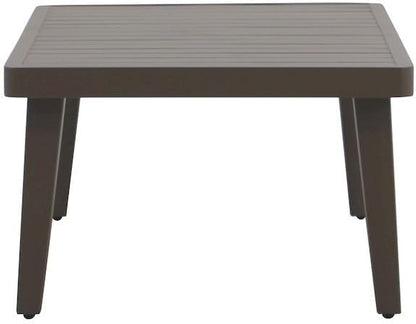 Brown Metal Outdoor Coffee Table for Patio, Rectangular Design with Durable Frame, Coffee Table for Outside Relaxation and Dining