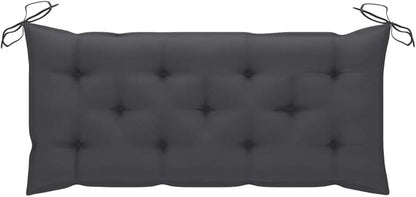 Batavia Bench,Wood Garden Bench Indoor/Outdoor Benches Patio Bench Suitable for Yards, patios, Gardens, Balconies and terraces with Anthracite Cushion 47.2" Solid Teak Wood