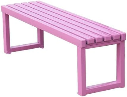 Patio Bench, Metal Steel Outdoor Bench, Weatherproof Metal Bench, for Garden, Patio, Porch, Entryway, 660 Lb Capacity(Pink,150cm/59in)