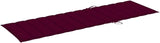 Solid Acacia Wood Sun Lounger with Wine Red Cushion, Adjustable Backrest Garden Poolside Chaise Lounge Chair with Wheels - Photo 7