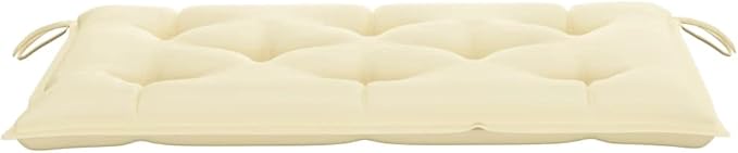 Teak Wood Garden Bench Outdoor Bench 44.1 Inch Brown 2-Seater Rectangular Classic Design with Removable Cushion Sturdy and Durable for Patio Balcony Porch and Backyard
