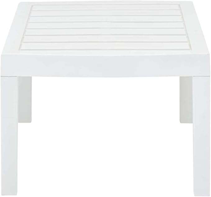 Garden Table White Plastic Outdoor Coffee Table Coffee Tables for Picnic Patio 30.7 in x 21.7 in x 15.0 Durable