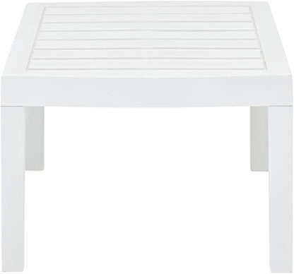 Garden Table White Plastic Outdoor Coffee Table Coffee Tables for Picnic Patio 30.7 in x 21.7 in x 15.0 Durable
