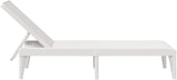 Adjustable White PP Sun Lounger 73.2L x 23.6W Modern Outdoor Chaise with Multi-Position Backrest Lightweight Poolside - Photo 5
