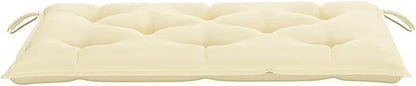 Patio Bench,Patio Garden Bench,Outdoor Benches,Patio Seating for Front Porch Backyard Park Outside Furniture Decor with Cream White Cushion 44.1" Solid Teak Wood