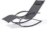 Outdoor Lounge Chair, Chaise Lounge for Patio & Lawn, Pool Lounge Chairs with Removable Pillow, Dark Grey - Photo 1
