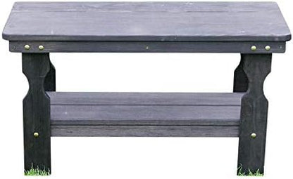 Amish Casual Heavy Duty Pressure Treated Wood Coffee Table in Semi-Solid Black Stain - Crafted from Solid Pine by Amish Craftsmen in The USA