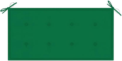 Patio Bench with Green Cushion,Outdoor Bench,Garden Bench,Balcony Bench,Outdoor Furniture,Picnic Table Bench, for The Front Porch, Patio, Deck, Balcony or Backyard,44.1" Solid Teak Wood