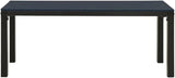 Vintage Style Black Steel Garden Bench Rectangular Outdoor Seating for Patio Balcony - Photo 4