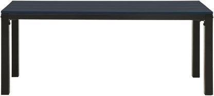 Vintage Style Garden Bench Black Steel Rectangular Outdoor Seating for Patio Balcony, Durable Frame Comfortable Capacity Fits Three Adults, Low Maintenance WPC Surface Easy