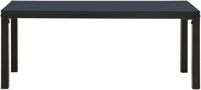43.3 in Black Steel Vintage Garden Bench Rectangular Outdoor Seating for 3, Matte Metal Frame & WPC Seat, Low-Maintenance Patio Furniture for Garden, Terrace and Balcony