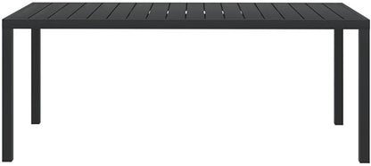 vidaXL Weather- Garden Terrace Patio Table – Durable, Easy-to-Assemble Black Outdoor Table with WPC Top and Powder-Coated Aluminum Frame – 72."x35.4"x29.1"