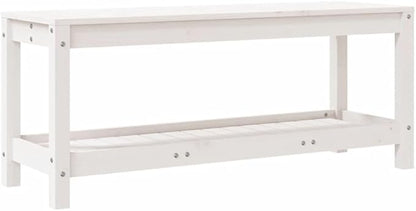 vidaXL Garden Bench White Solid Pine Wood Standard Garden Bench