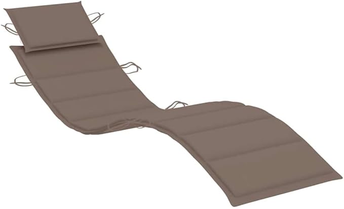 Sun Lounger Taupe Solid Acacia Wood Standard Foldable Outdoor Chaise Lounge Chaise Lounge for Outside Poolside - Photo 6